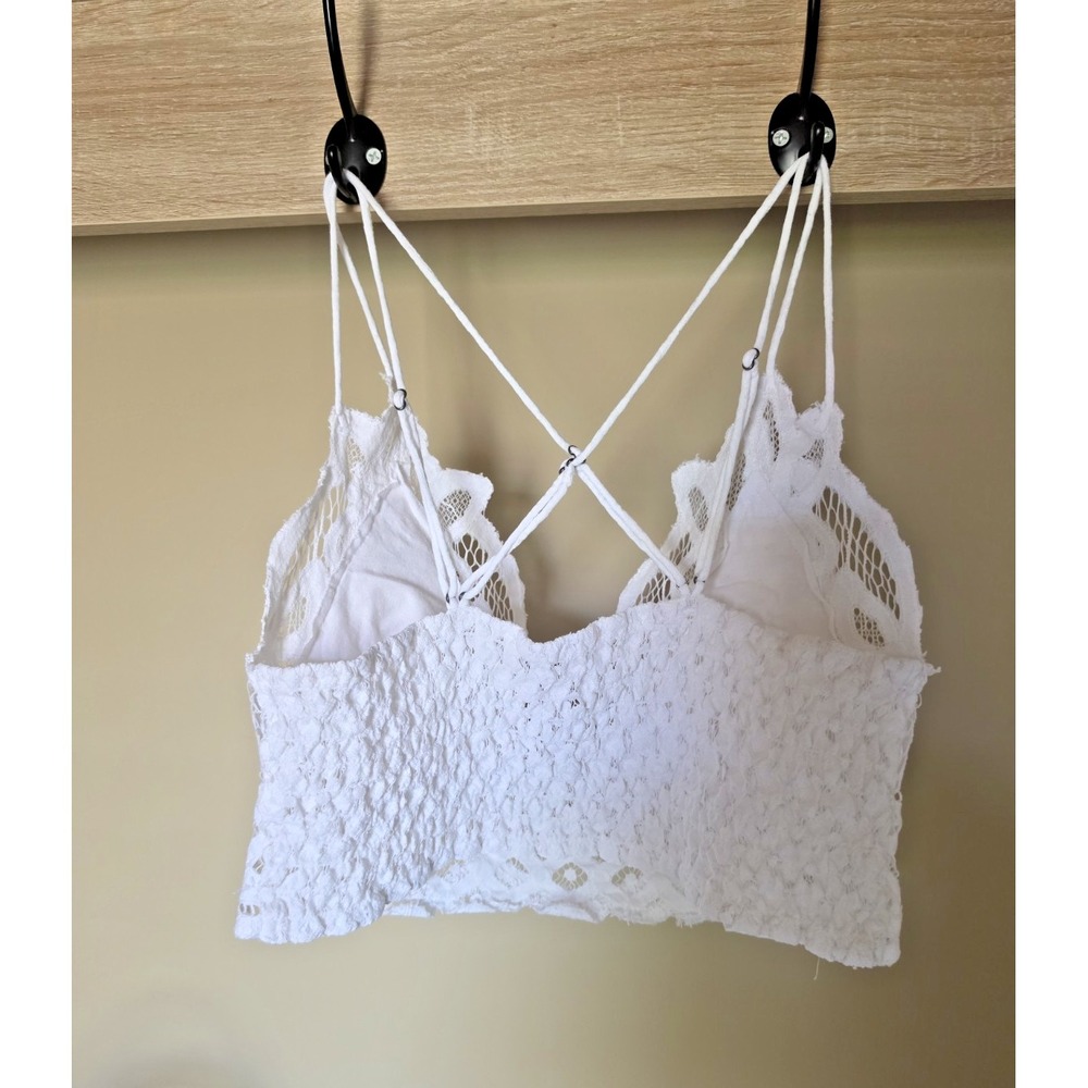 FREE PEOPLE Adella White Bralette Bra SIZE M/L - Picture 10 of 14